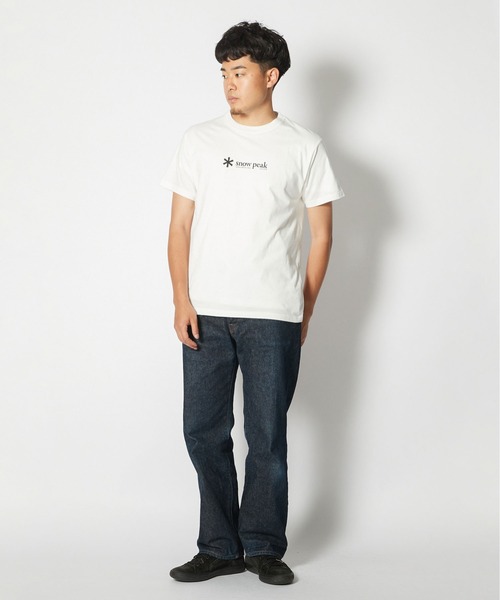 snow peak tシャツ Soft Cotton Logo Short Sleeve T-Shirt
