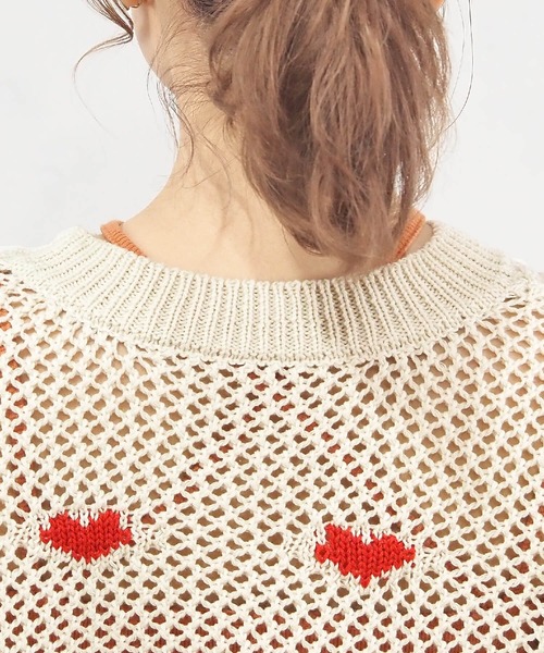 2024春夏NKNIT メッシュハートニットT-shirt