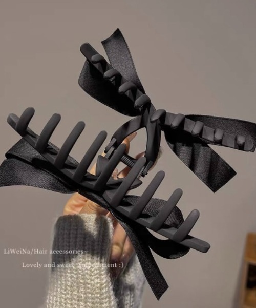ブラックリボンヘアクリップ ヘアクリップ リボンヘアクリップ : ZOZOTOWN Yahoo!店 - 通販