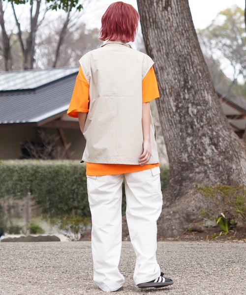 ベスト ジレ 「ムラサキスポーツ限定」THRASHER スラッシャー ベスト ワッペン 刺繍  ビックシルエット THML-24SPJKT01 レディ THRASHER ベスト ジレ 「ムラサキスポーツ限定」THRASHER