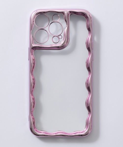 emonique（エモニーク） スマホケース メタリック ウェーブフレーム