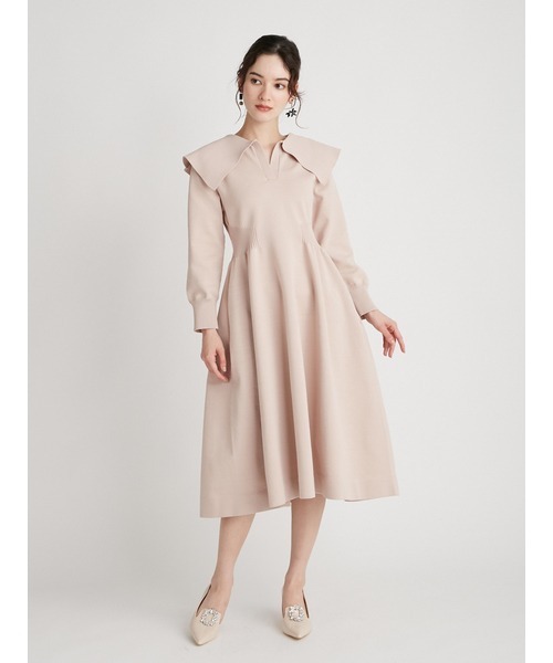 CELFORD」 長袖ワンピース 38 ベージュ レディース : 82767406  