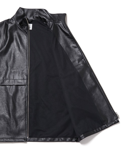 JUNRED（ジュンレッド） ベスト ジレ シンセティックレザーベスト