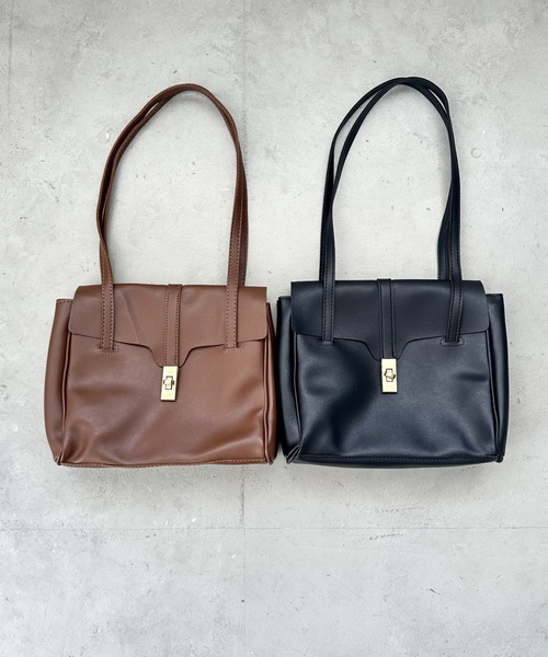 Loueme ショルダーバッグ バッグ フラップPUレザーバッグ レディース