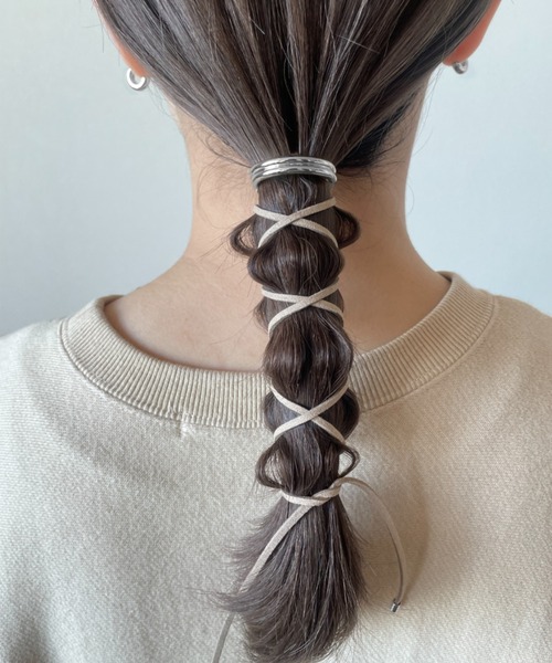 【チョコ✕グレージュ】ナチュラルリボン♡ヘアゴム ciite' ヘアゴム グルグルヘアフックスエードリボン : ZOZOTOWN Yahoo