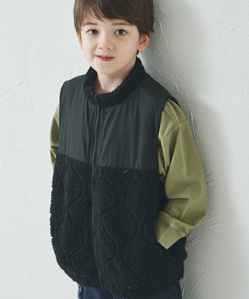 pairmanon（ペアマノン） ベスト ボア キルティング ジップベスト