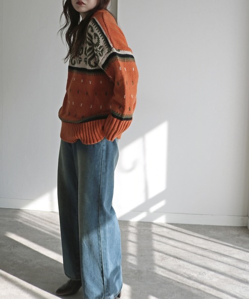 ニット セーター ノルディックアンサンブルニット レディース 20%OFF】nordic ensemble knit～ﾉﾙﾃﾞｨｯｸｱﾝｻﾝﾌﾞﾙﾆｯﾄ | flower