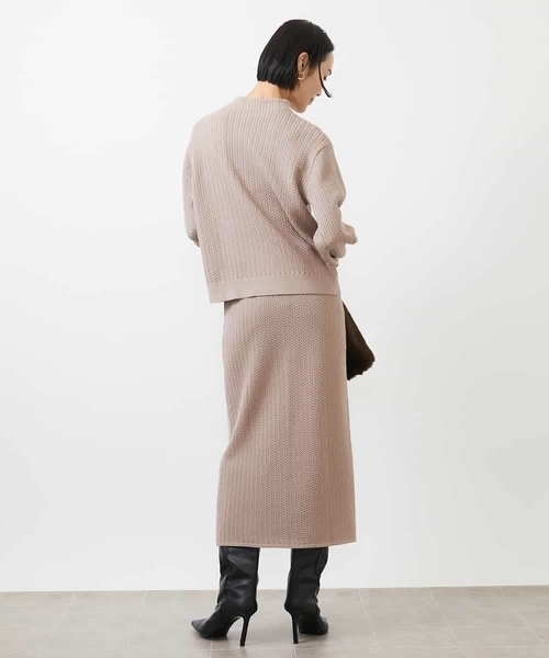 ミッシェルクラン（MICHEL ）/［セットアップ対応］ミニケーブルニットスカート MICHEL KLEIN（ミッシェルクラン） スカート 「セットアップ対応」ミニ