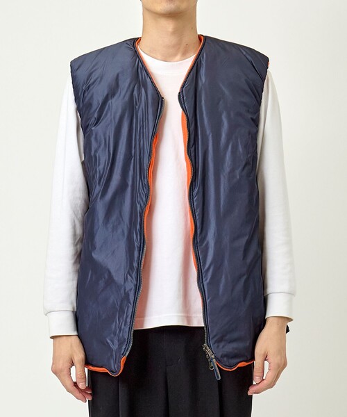 sabyのベスト ベスト ジレ 「saby/サバイ」REVERSIBLE PUFF VEST メンズ