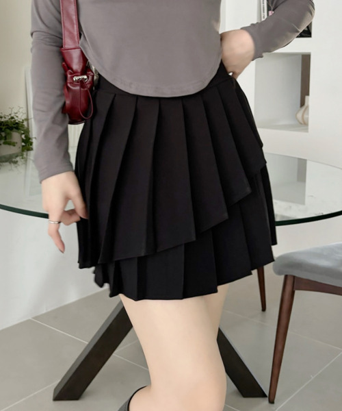 ロープリーツティアードミニスカート 春の新作】【OUTLET限定】プリーツティアードミニスカート | NICE
