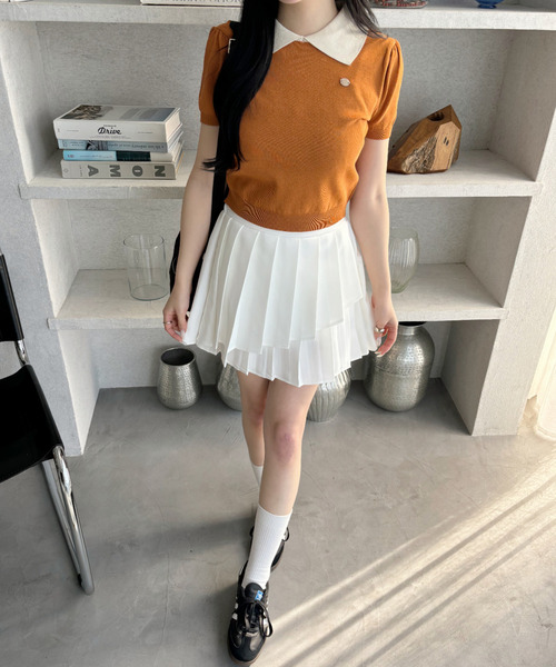 Ada. スカート ラップレイヤード ティアード プリーツ ミニスカート