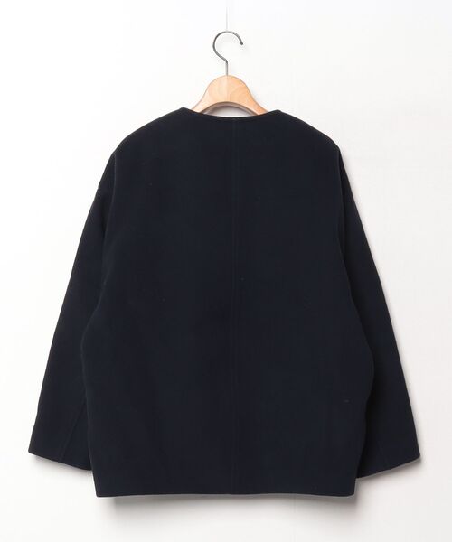 36サイズ　Noble ノーブル　ノーカラーコート　ウールコート NOBLE（ノーブル） ノーカラーコート 36 ブラック レディース