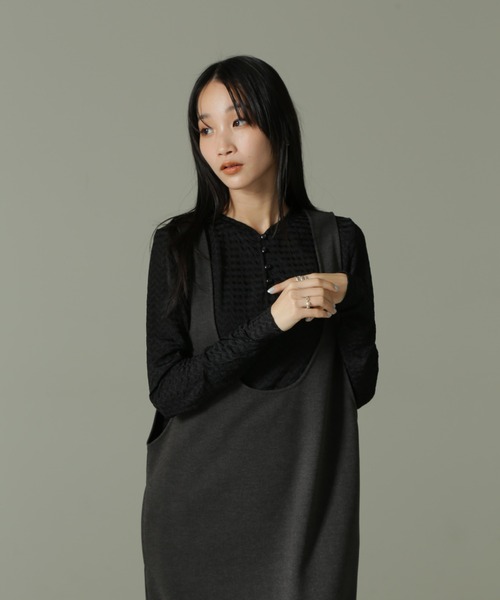 NANO universe tシャツ 前後2WAYシャーリングカットトップス