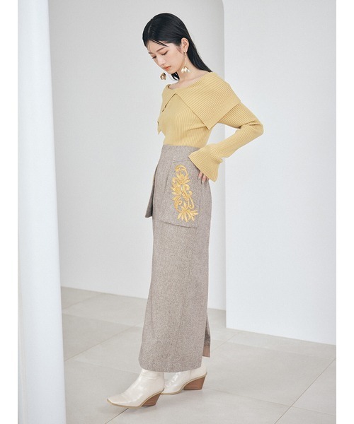 「LILY BROWN」 長袖ニット ONE SIZE イエロー レディース_画像5