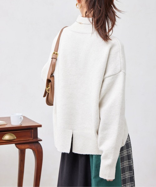 「Chez toi」 タートルネックニット FREE オフホワイト レディース_画像8