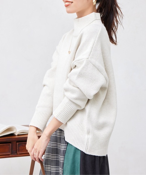 「Chez toi」 タートルネックニット FREE オフホワイト レディース_画像9