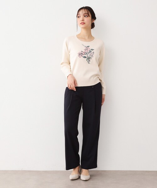 LAURA ASHLEY（ローラアシュレイ） パンツ 「ジャージ素材／ストレート