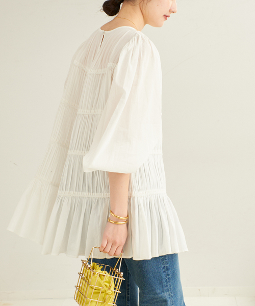 ブラウス シャツ WASHABLE SILK POPLIN レディース CRAFT STANDARD BOUTIQUE ブラウス シャツ 「追加7」バンド