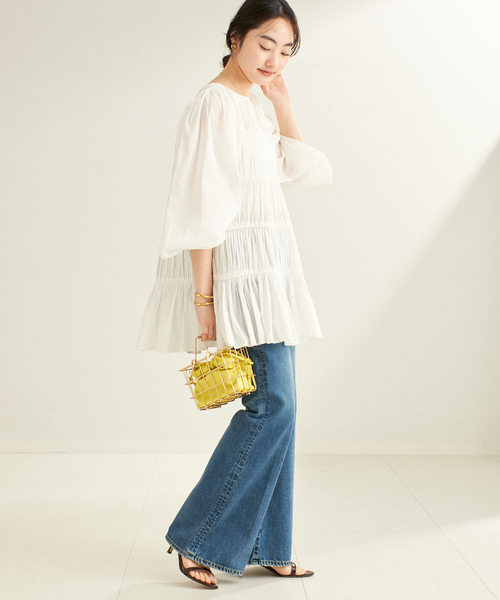 ブラウス シャツ cotton/silk tiered ブラウス レディース plage ブラウス シャツ cotton/silk tiered レディース