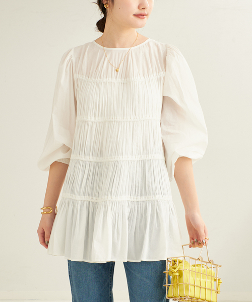 Plage 24SS tiered ブラウス ブラック plage（プラージュ）の「tiered ブラウス（シャツ/ブラウス