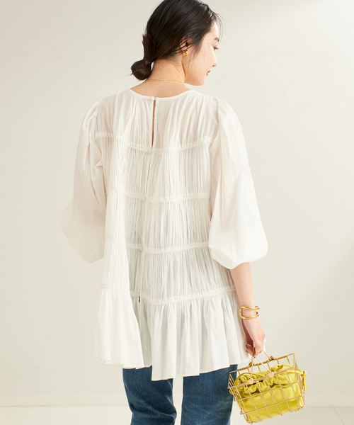 plage ブラウス シャツ cotton/silk tiered レディース