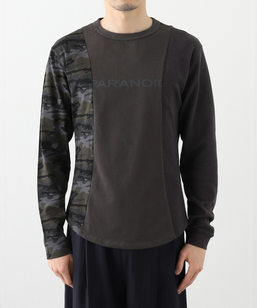 【12月スーパーSALE 15%OFF】 PARANOID tシャツ 「PARANOID / パラノイド」ドッキング ロング トップス