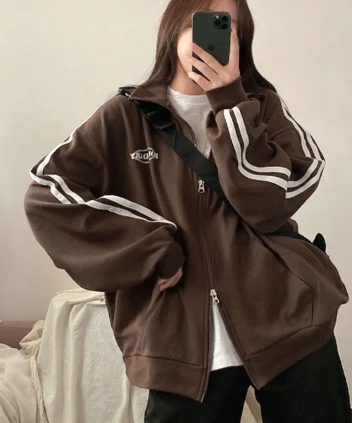 ブルゾン アウター トラックジャケット ダブルジップ レディース