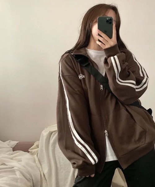 ディセンバーメイ フード付きブルゾンダブルジップジャケット【レディースサイズS】 ディセンバーメイ フード付きブルゾンダブルジップジャケット