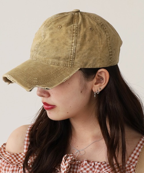 Chloe ムートン　キャップ　帽子　未使用新品 ROOP TOKYO キャップ 帽子 Cotton Damaged Cap/コットンダメージ