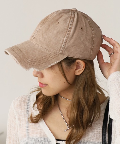 Chloe ムートン　キャップ　帽子　未使用新品 ROOP TOKYO キャップ 帽子 Cotton Damaged Cap/コットンダメージ