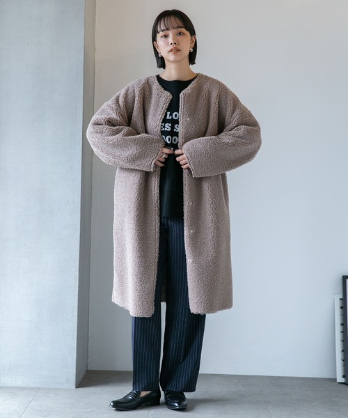 NANO universe（ナノ・ユニバース） ノーカラーコート FREE ベージュ