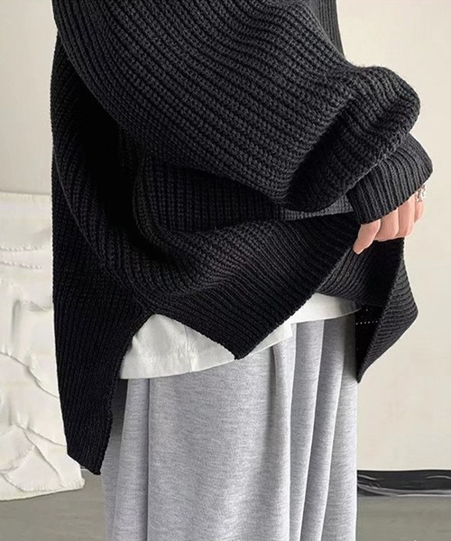 「aimoha」 Vネックニット X-LARGE ブラック メンズ_画像8