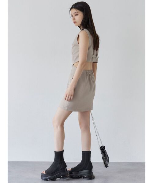 MURUA サンダル エアプラットフォームオープントゥソックブーツ