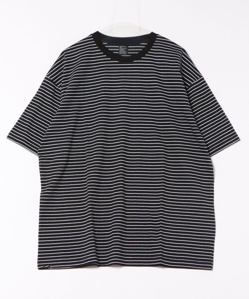 tシャツ a.p.o.v. ピンボーダーコットンオーバーサイズTシャツ メンズ