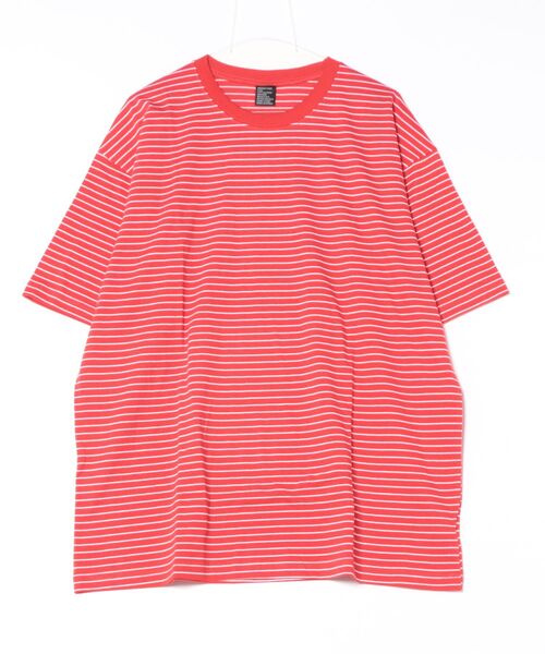 tシャツ a.p.o.v. ピンボーダーコットンオーバーサイズTシャツ メンズ
