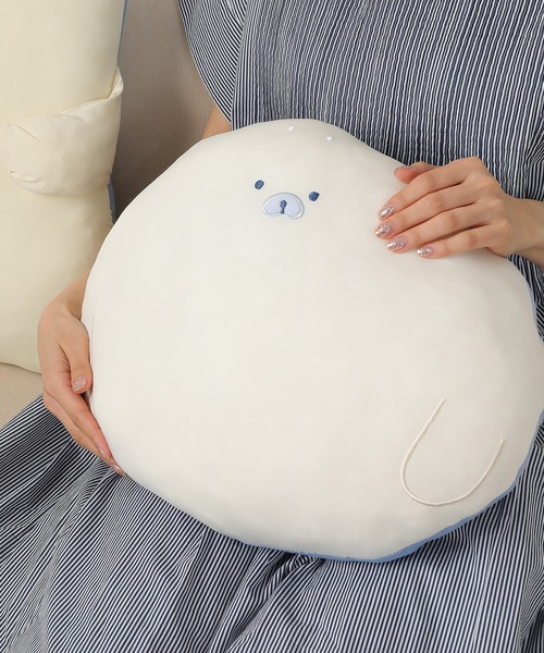 クッション クッションカバー 接触冷感 ひんやり もちもち シロクマ