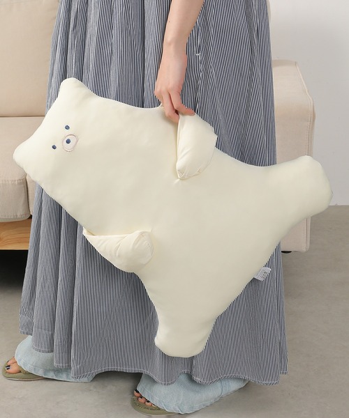 クッション クッションカバー 接触冷感 ひんやり もちもち シロクマ