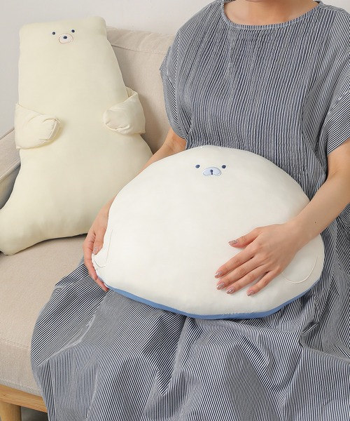 クッション クッションカバー 接触冷感 ひんやり もちもち シロクマ