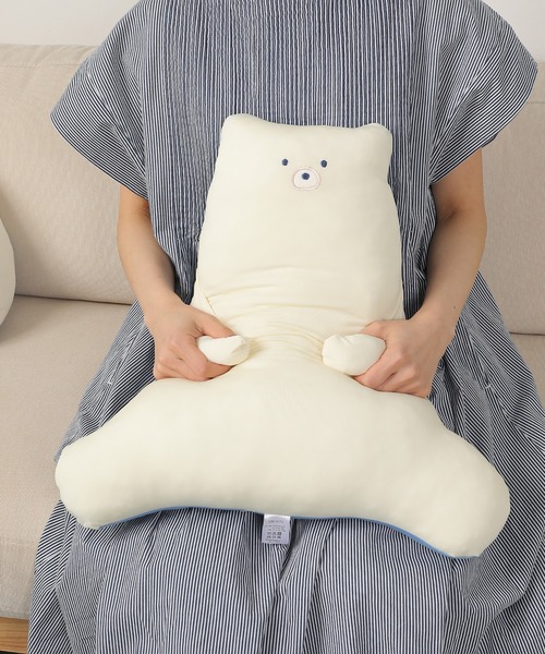 クッション クッションカバー 接触冷感 ひんやり もちもち シロクマ