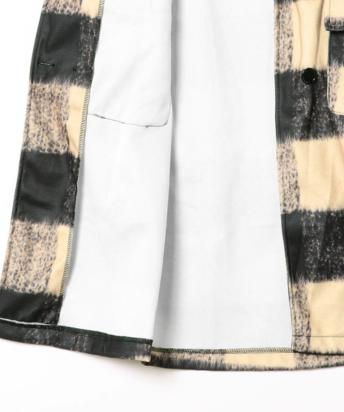 「LUGG NAGG」 チェスターコート X-LARGE ホワイト×ブラック レディース_画像3