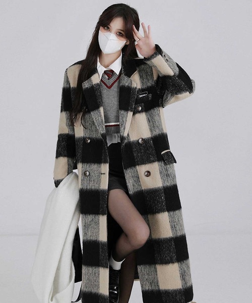 「LUGG NAGG」 チェスターコート X-LARGE ホワイト×ブラック レディース_画像5