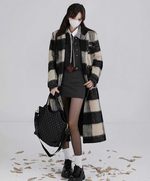 「LUGG NAGG」 チェスターコート X-LARGE ホワイト×ブラック レディース_画像8