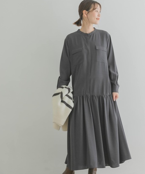 「F by ROSSO」 長袖ワンピース 36 グレー系その他 レディース_画像2