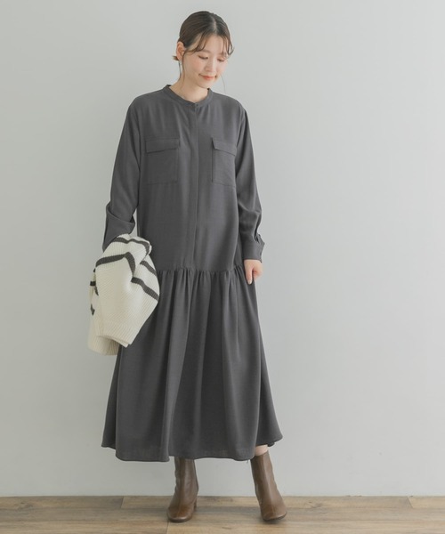 「F by ROSSO」 長袖ワンピース 36 グレー系その他 レディース_画像4