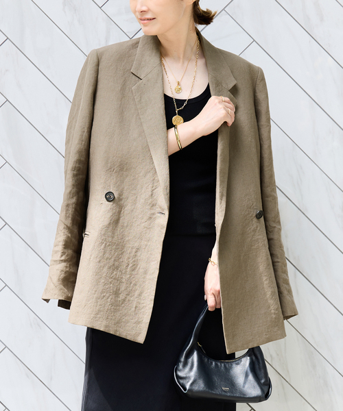 美品　Deuxieme Classe Linen Collarless ブレザー Deuxieme Classe Linen Collarless ブレザー