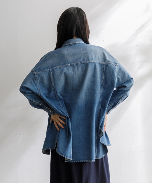 ブラウス シャツ Healthy denim Almond Super big shirt レディース Healthy denim ブラウス シャツ Almond Super big shirt