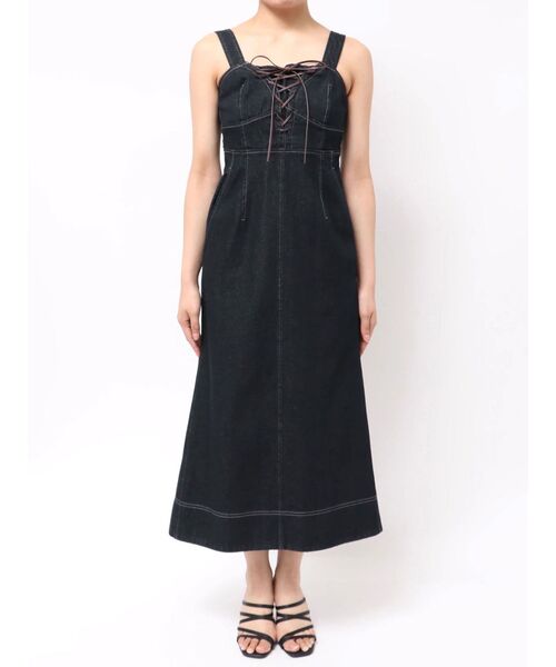新品・53,900円☆JUDY ジュディ/レース合わせデニムワンピース MERCURYDUO（マーキュリーデュオ） ワンピース デニムレースアップ