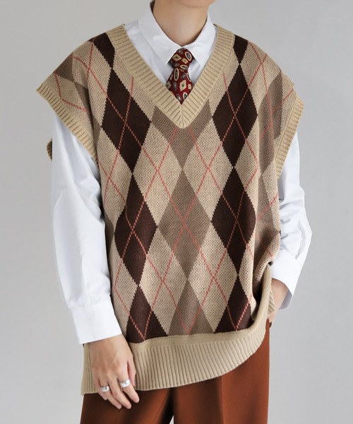 WONDER WONDER（ワンダーワンダー） ニットベスト L ブラウン メンズ
