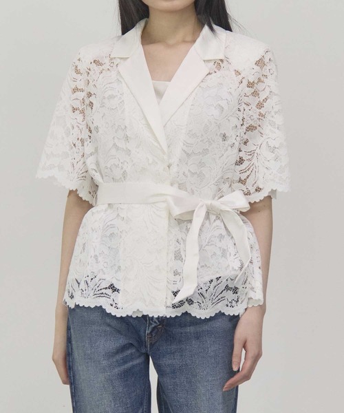ブラウス シャツ 「THE TOKYO/ザトウキョウ」Half Sleeve Lace Jacket/ハーフスリーブレースジャケット レディース THE PERMANENT EYE ブラウス シャツ 「THE TOKYO/ザトウキョウ