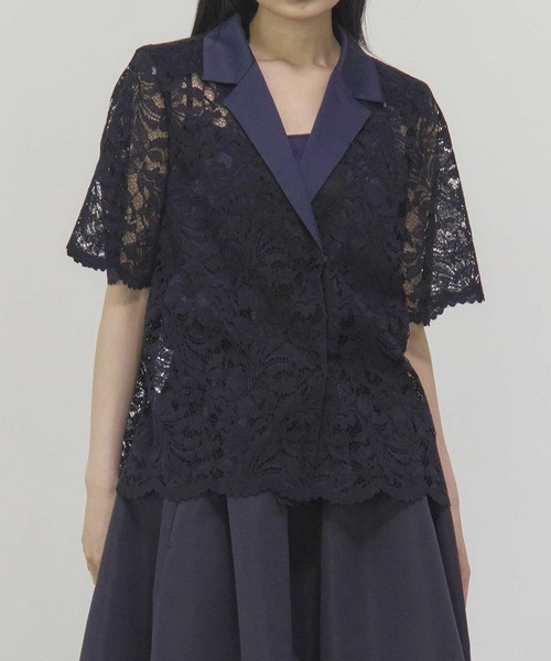 ブラウス シャツ 「THE TOKYO/ザトウキョウ」Half Sleeve Lace Jacket/ハーフスリーブレースジャケット レディース